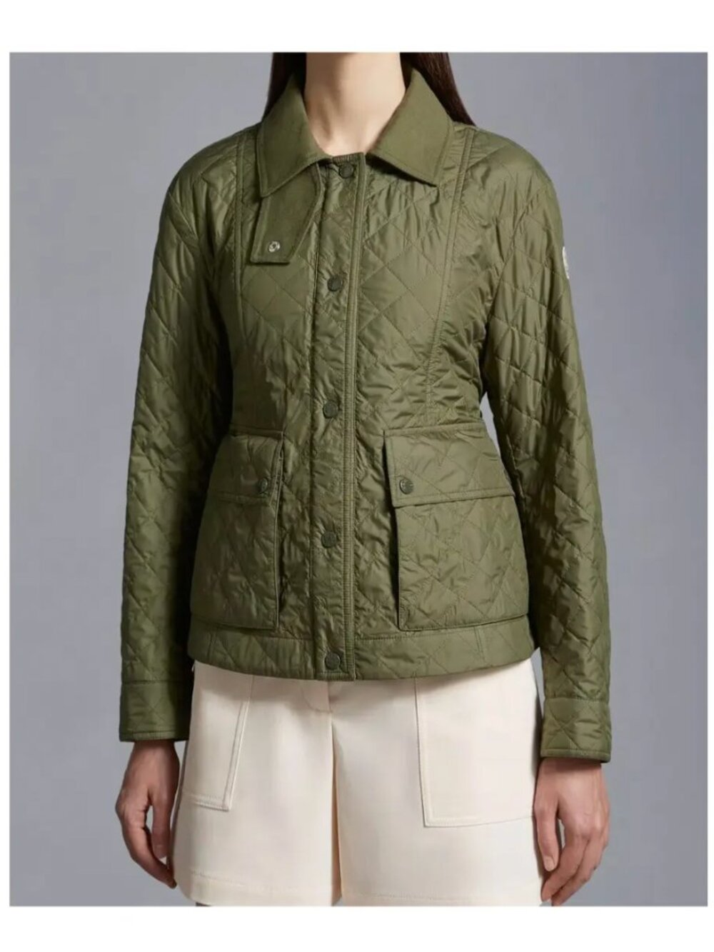 $1630 Moncler Olive Night Green Galene Quilted Jacket size 2/Medium